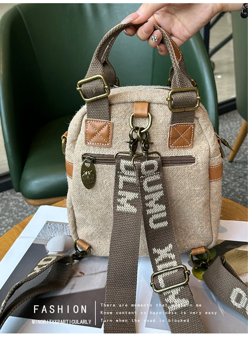 Mochila Mujer Ita Bag Luxury - Diseño Floral Lino