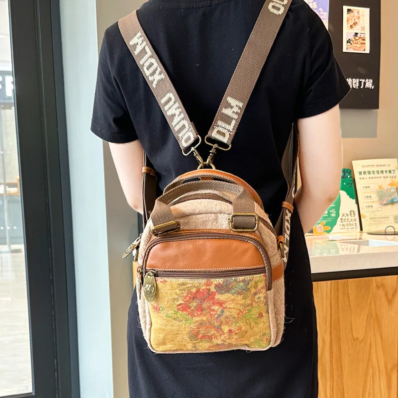 Mochila Mujer Ita Bag Luxury - Diseño Floral Lino