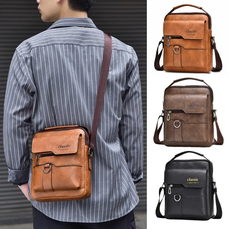 Bolso Crossbody Hombre Gran Capacidad - Tote Casual PU